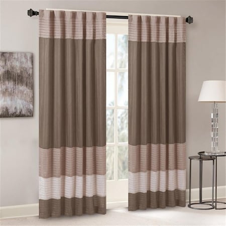 Madison Park Amherst Polyoni Pintuck Window Curtain, Natural MP40-2221